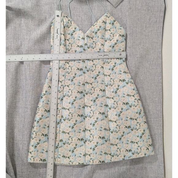 Alice+ Olivia $295 Tayla Structured Tie Shoulder Mini Dress Floral Blue white 0 - Picture 11 of 11